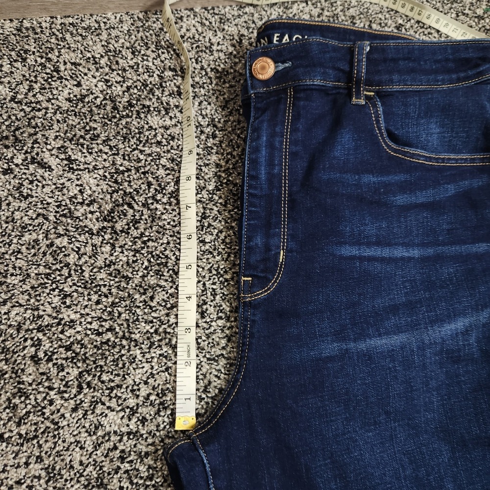 American Eagle Highest Rise Flare Jeans Super Stretch Darkwash Women's 16 Long - Picture 8 of 8